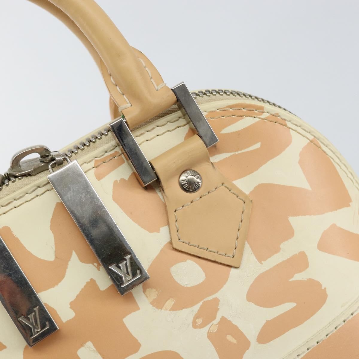 Louis Vuitton Alma Handbag Limited Edition Graffiti Leather, WHITE, CANVAS, Handbag