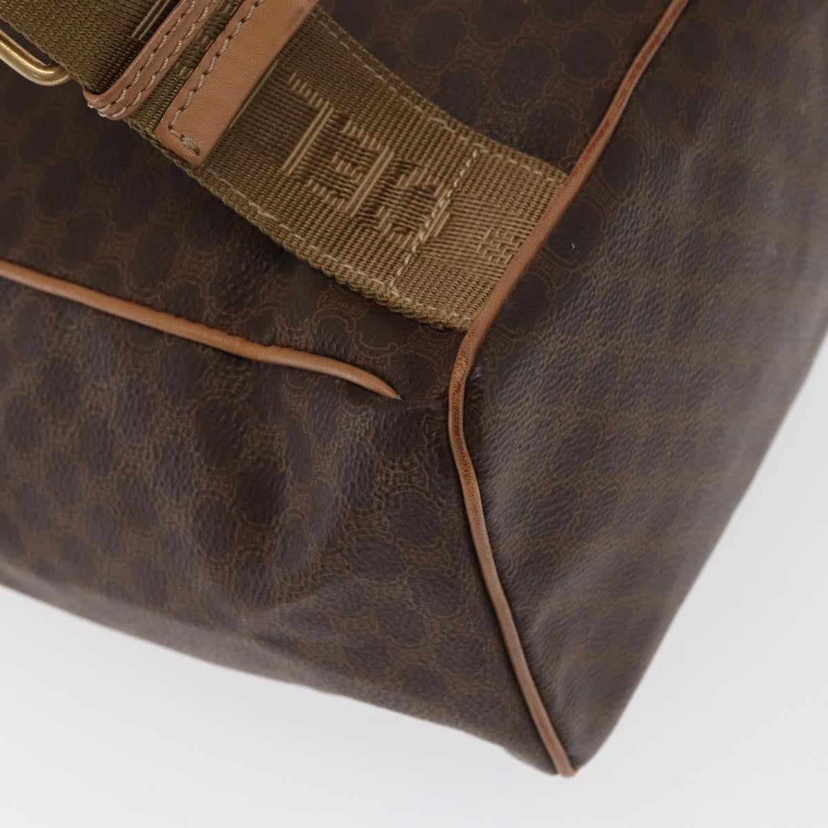 Celine Vintage Macadam Backpack Canvas and Leather, BROWN, CANVAS, Backpack