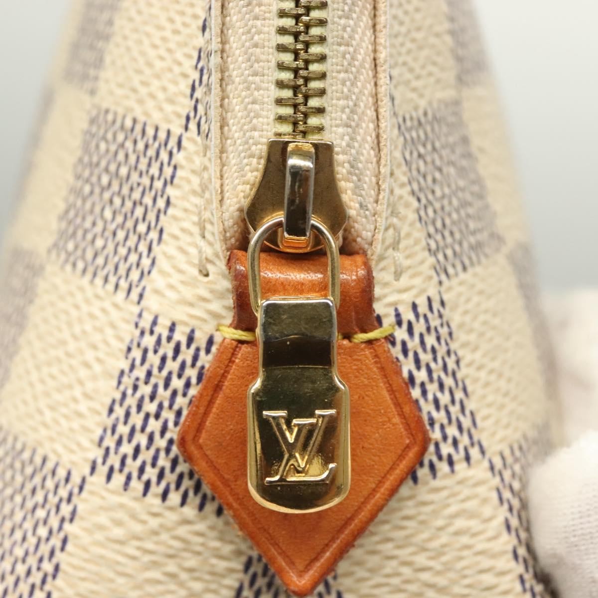 Louis Vuitton Cosmetic Pouch Damier, WHITE, CANVAS, Toiletry Case