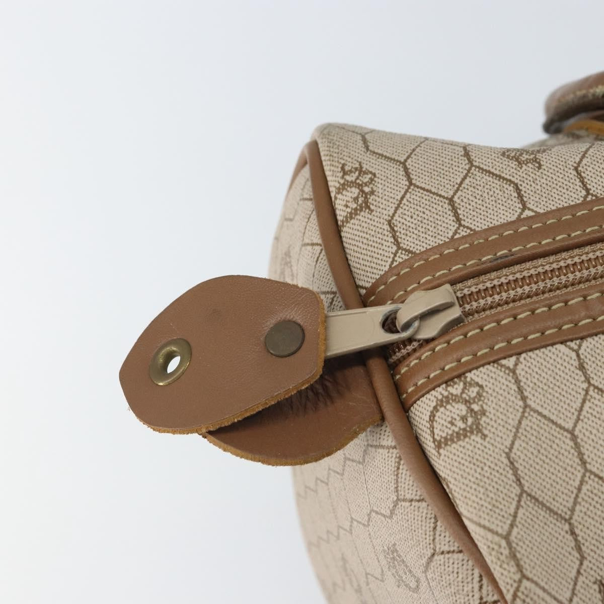 Christian Dior Vintage Honeycomb Boston bag Canvas and Leather, BEIGE, CANVAS, Travel bag