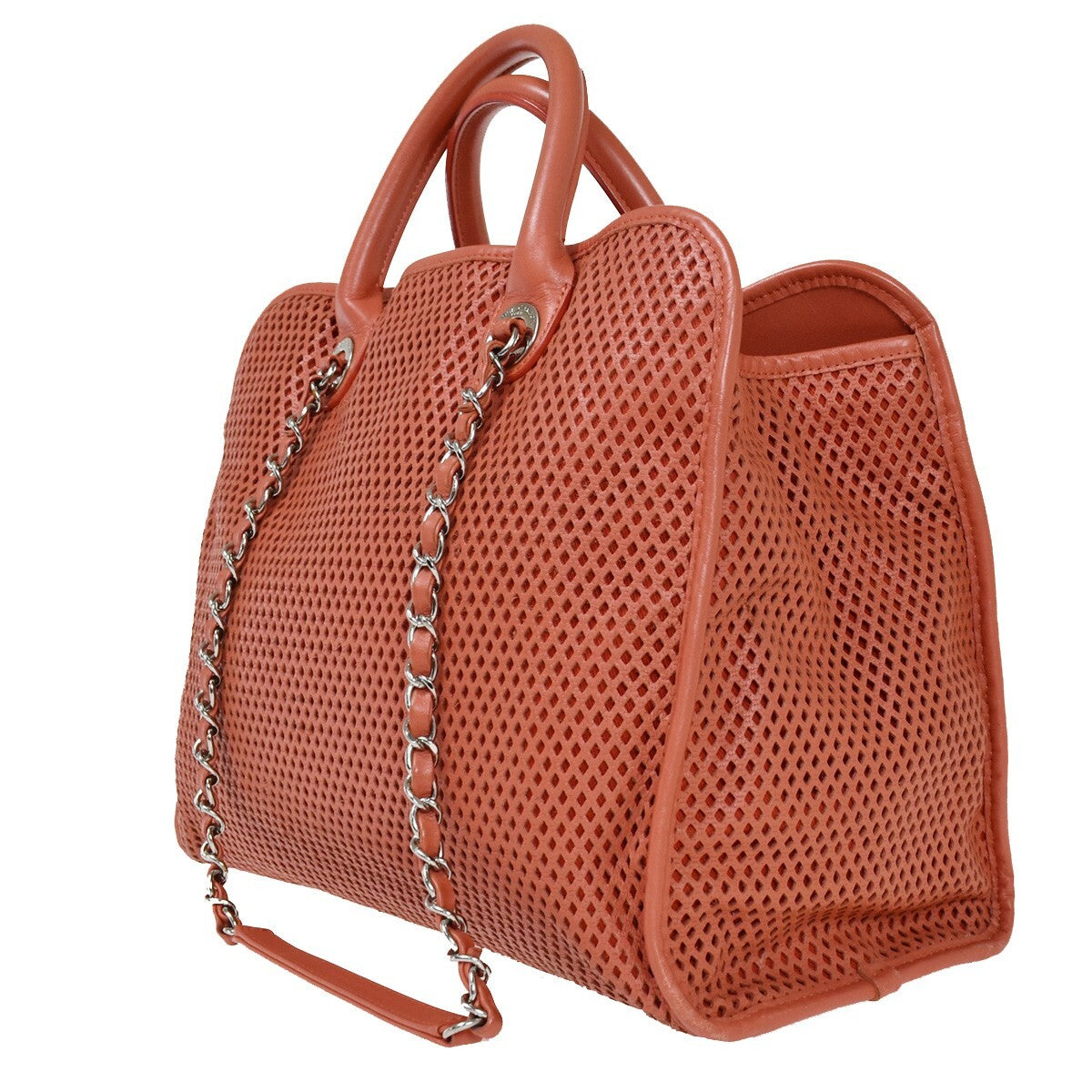 Chanel French Riviera Tote Quilted Caviar, RED, LEATHER, Handbag