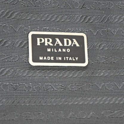 Prada Expandable Front Zip Boston Bag Tessuto, Black, Nylon, Travel Bag