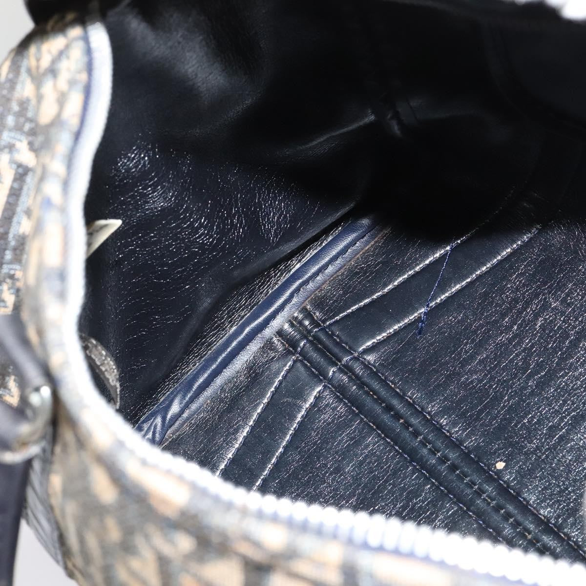 Christian Dior Vintage Trotter Boston Bag Diorissimo Canvas, NAVY, CANVAS, Handbag
