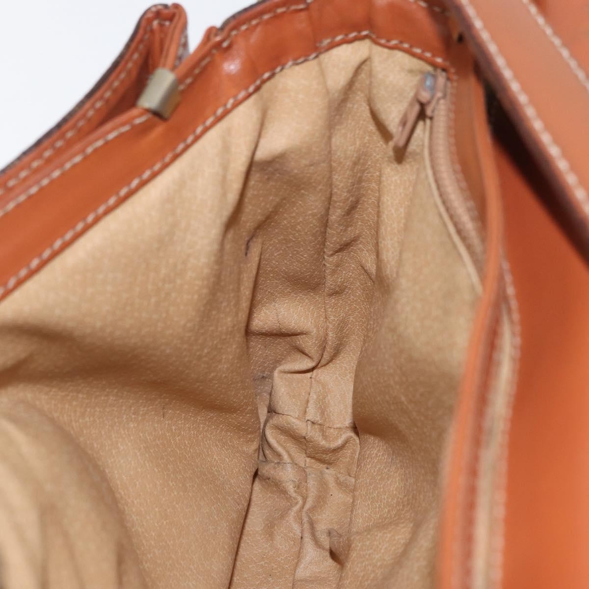 Celine Vintage Macadam Shoulder Bag Canvas and Leather, Brown, Canvas, Handbag