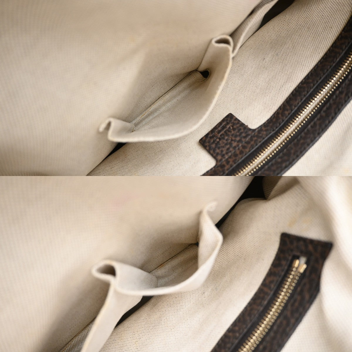 Gucci Vintage Wristlet Clutch Leather, BROWN, CANVAS, Clutche & pouche