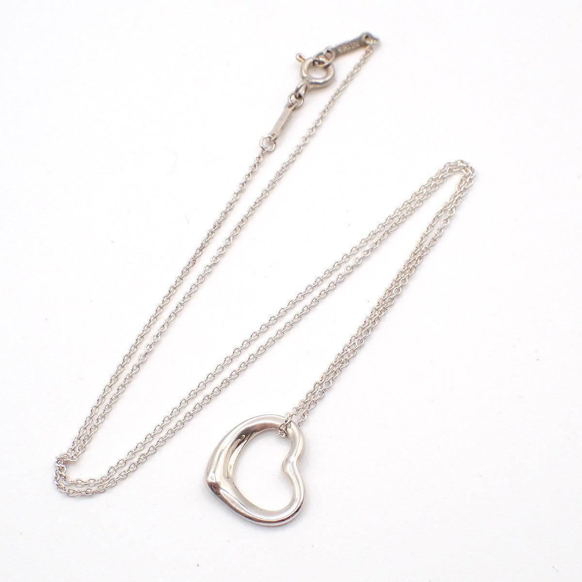 Tiffany & Co. Elsa Peretti Open Heart Pendant Necklace Sterling Silver, Silver, Silver, Necklace