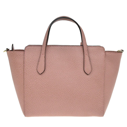Gucci Swing Crossbody Bag Pebbled Leather, Pink, Leather, Handbag