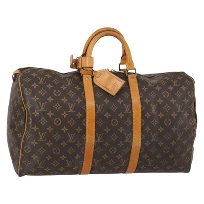 Louis Vuitton Keepall Bag Monogram Canvas, BROWN, CANVAS, Travel bag