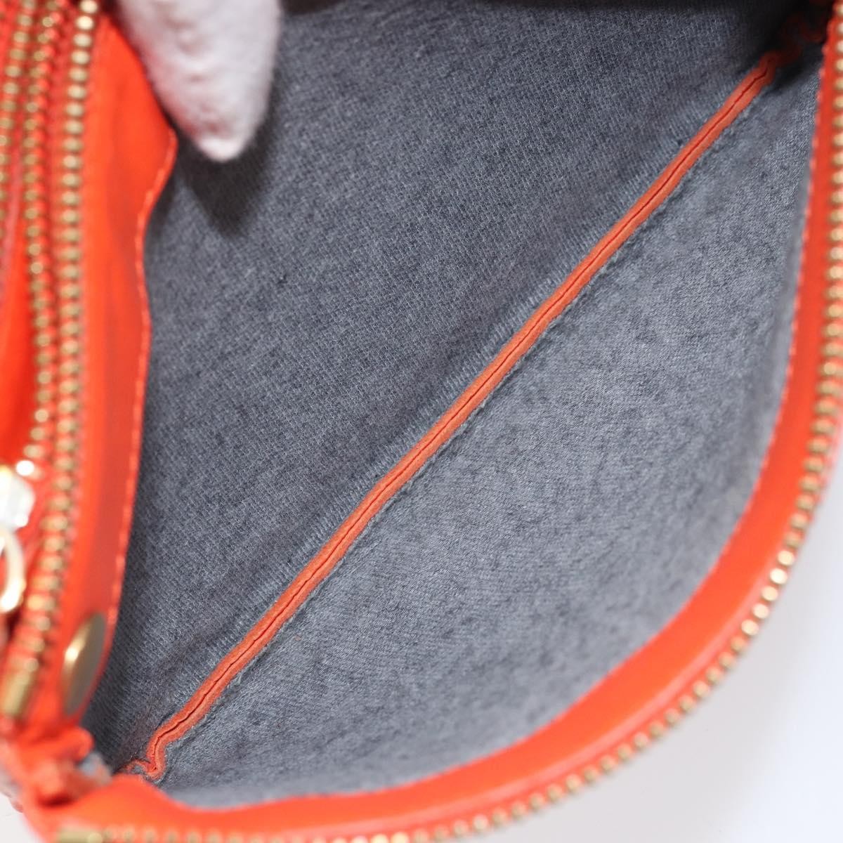 Celine Trio Crossbody Bag Leather, ORANGE, LEATHER, Shoulder bag