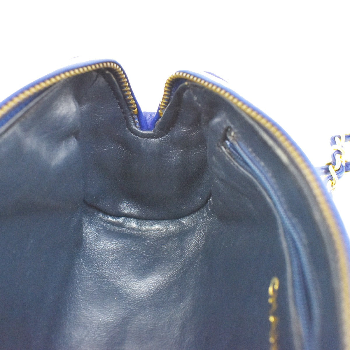 Chanel Vintage Diamond CC Barrel Bag Quilted Leather, BLUE, LEATHER, Shoulder bag