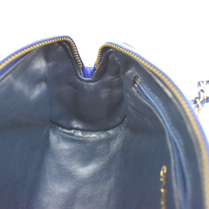 Chanel Vintage Diamond CC Barrel Bag Quilted Leather, BLUE, LEATHER, Shoulder bag