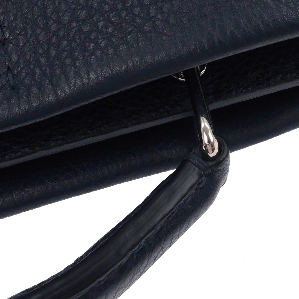 Fendi Selleria Peekaboo Fit Bag Leather, NAVY, LEATHER, Handbag
