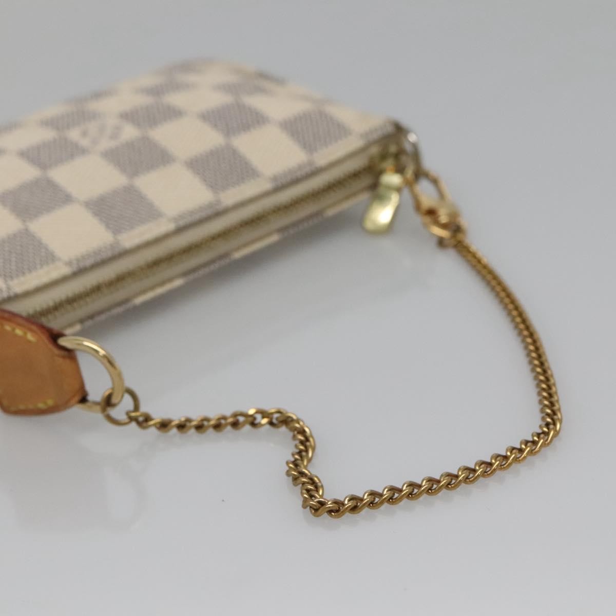 Louis Vuitton Pochette Accessoires Damier, WHITE, CANVAS, Clutche & pouche