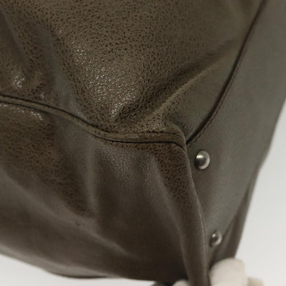 Salvatore Ferragamo Gancini Buckle Shoulder Bag Leather, KHAKI, LEATHER, Shoulder bag