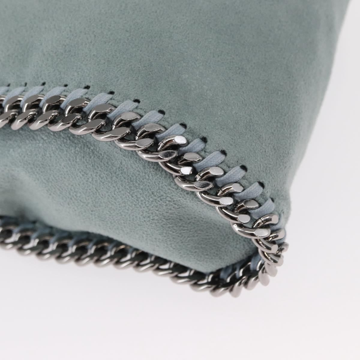 Stella McCartney Falabella Fold Over Bag Shaggy Deer, BLUE, SUEDE, Shoulder bag
