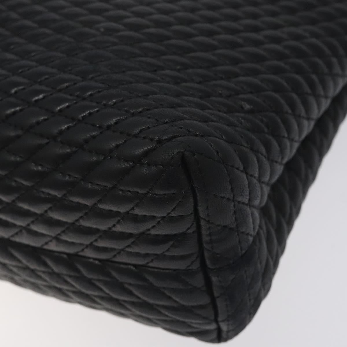 Bally Vintage Chain Shoulder Bag Quilted Leather, BLACK, LEATHER, Shoulder bag