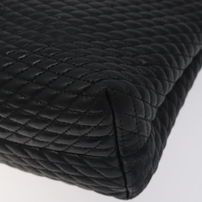 Bally Vintage Chain Shoulder Bag Quilted Leather, BLACK, LEATHER, Shoulder bag