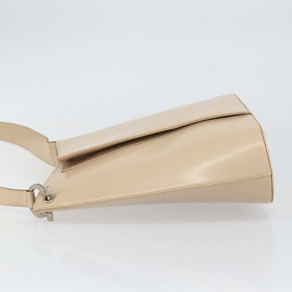 Salvatore Ferragamo Gancini Shoulder Bag Leather, BEIGE, LEATHER, Shoulder bag