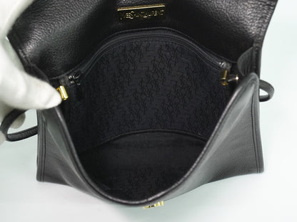 Saint Laurent Vintage Shoulder Bag Leather, BLACK, LEATHER, Shoulder bag