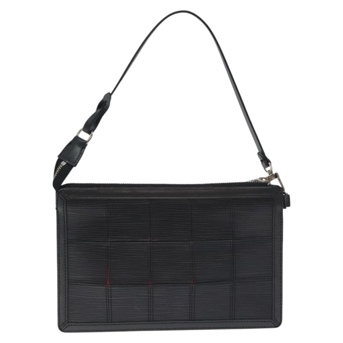 Louis Vuitton Delmonico Pochette Stretch Epi Leather, BLACK, LEATHER, Clutche & pouche