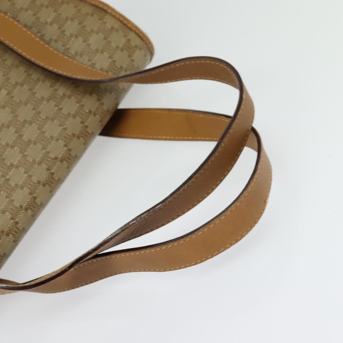 Celine Vintage Macadam Handbag Canvas, BEIGE, CANVAS, Handbag