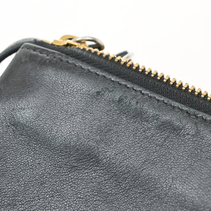 Celine Trio Crossbody Bag Leather, BLACK, LEATHER, Shoulder bag