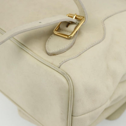 Gucci Vintage Bamboo Backpack Leather, White, Leather, Backpack
