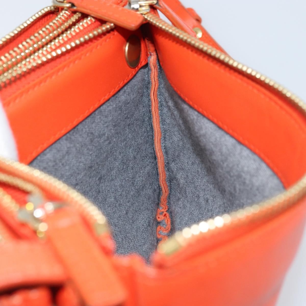 Celine Trio Crossbody Bag Leather, ORANGE, LEATHER, Shoulder bag