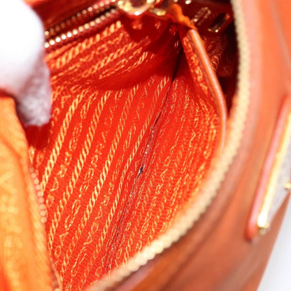 Prada Flat Messenger Tessuto with Leather, Orange, Nylon, Shoulder Bag