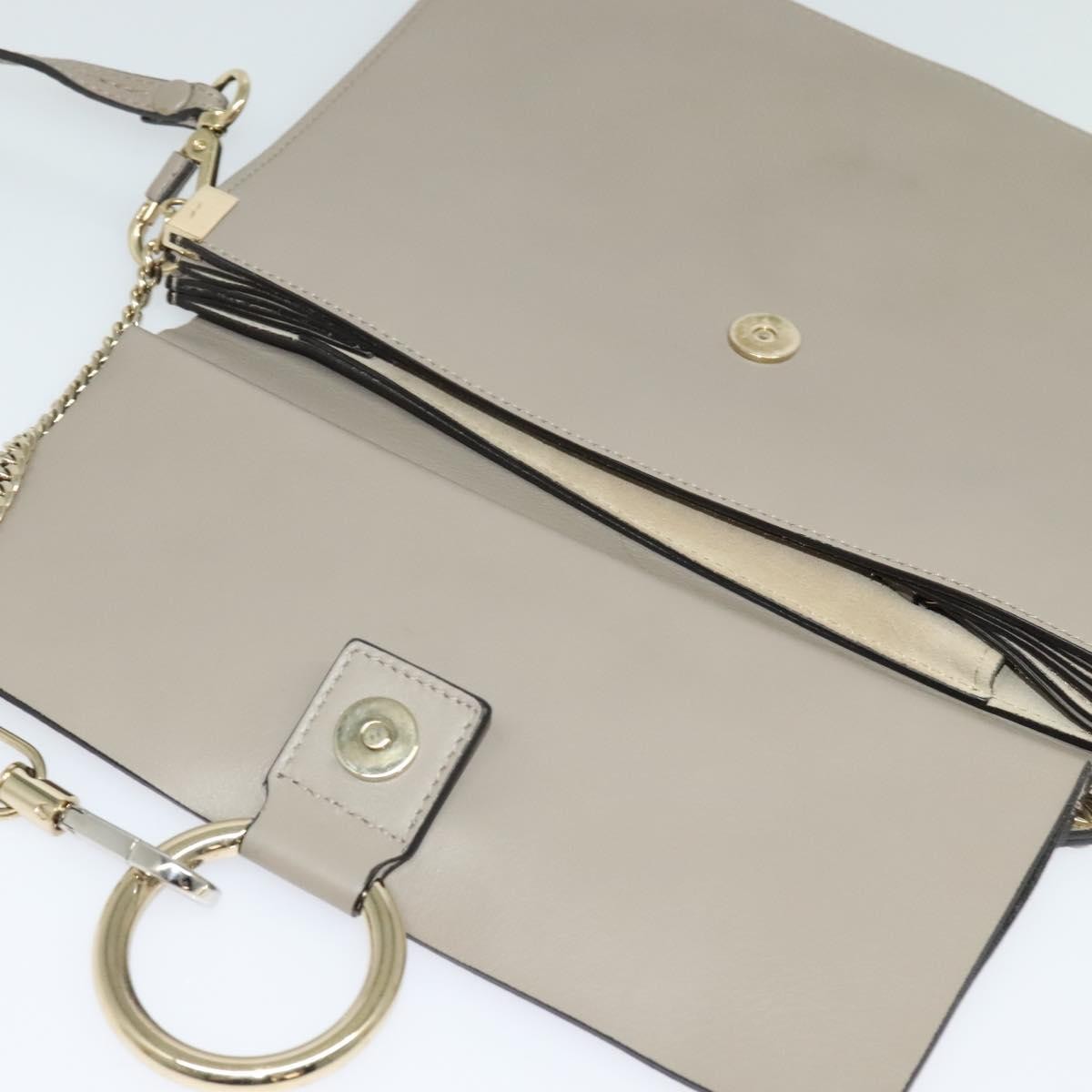 Chloe Faye Shoulder Bag Leather and Suede, GRAY, SUEDE, Shoulder bag