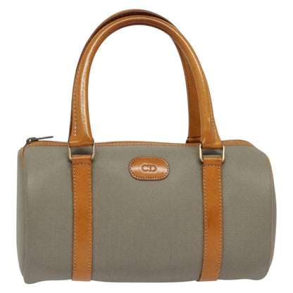 Christian Dior Vintage CD Handbag Canvas, GRAY, CANVAS, Handbag