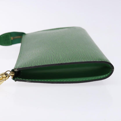 Louis Vuitton Pochette Accessoires Epi Leather, GREEN, LEATHER, Clutche & pouche