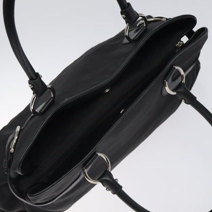 Salvatore Ferragamo Gancini handbag Nylon, BLACK, NYLON, Handbag