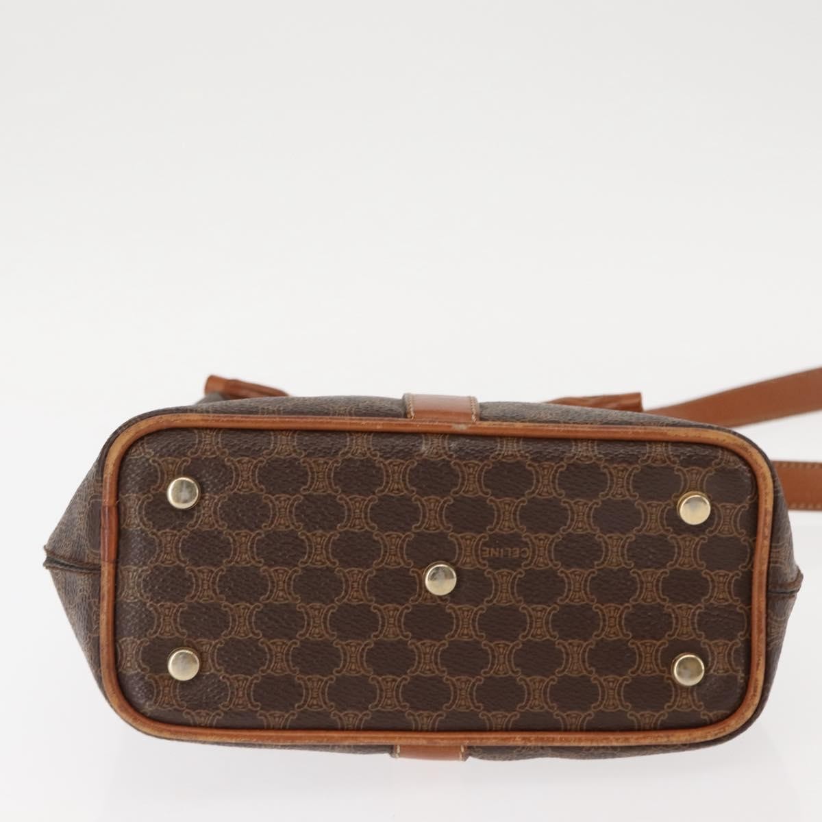 Celine Vintage Macadam Shoulder Bag Canvas, BROWN, PVC, Shoulder bag