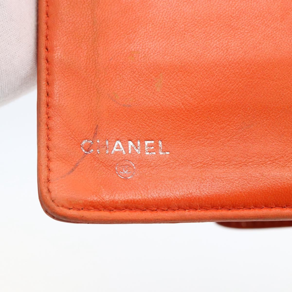 Chanel Lucky Symbols Yen Wallet Embossed Quilted Patent, Orange, Patent Leather, Wallet
