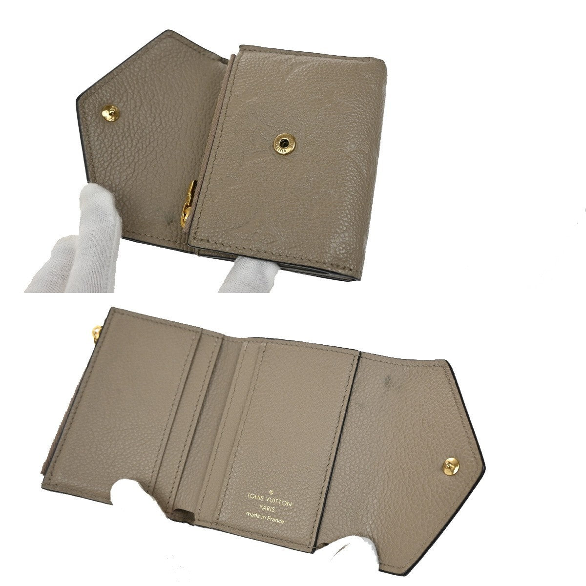 Louis Vuitton Zoe Wallet Monogram Empreinte Leather, BEIGE, LEATHER, Wallets