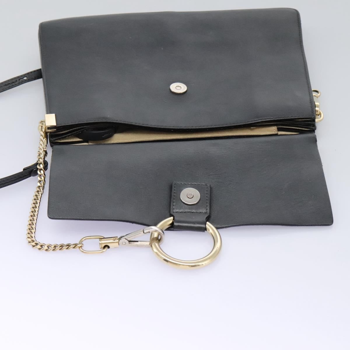 Chloe Faye Shoulder Bag Leather and Suede, BLACK, SUEDE, Shoulder bag
