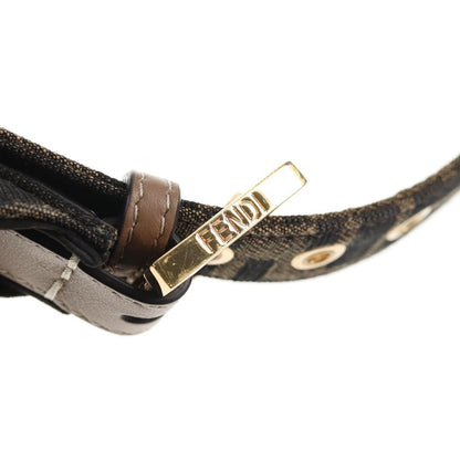 Fendi Cookie Hobo Zucca Canvas, BROWN, CANVAS, Handbag