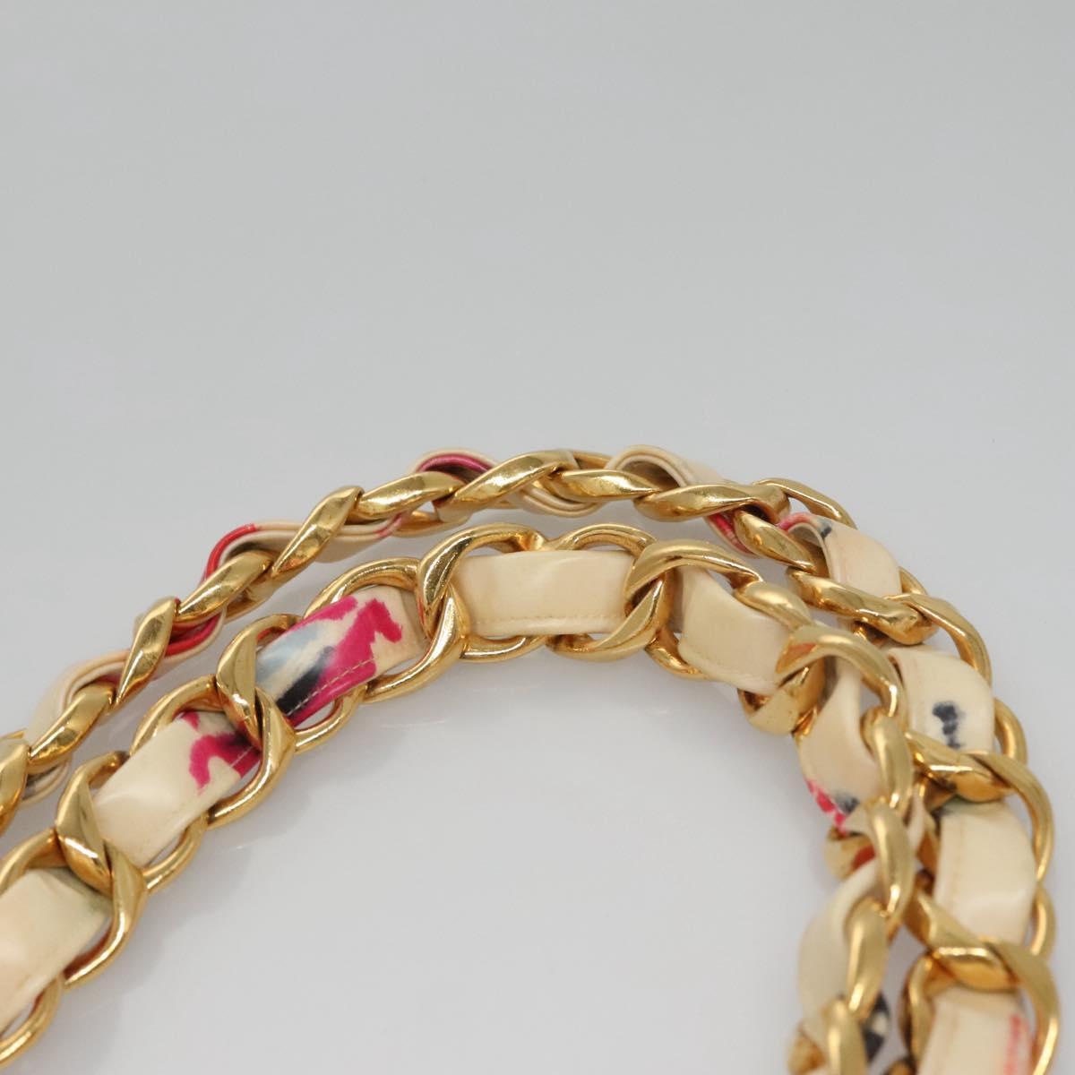 Chanel Vintage CC Chain Tote Printed patent leather, BEIGE, PATENT_LEATHER, Tote bag