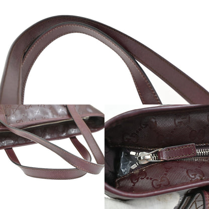 Gucci Plus Tote GG Imprime, Burgundy, PVC, Shoulder Bag