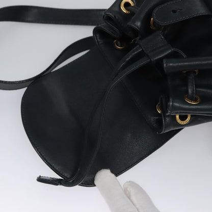 Gucci Vintage Bamboo Backpack Leather, Black, Leather, Backpack