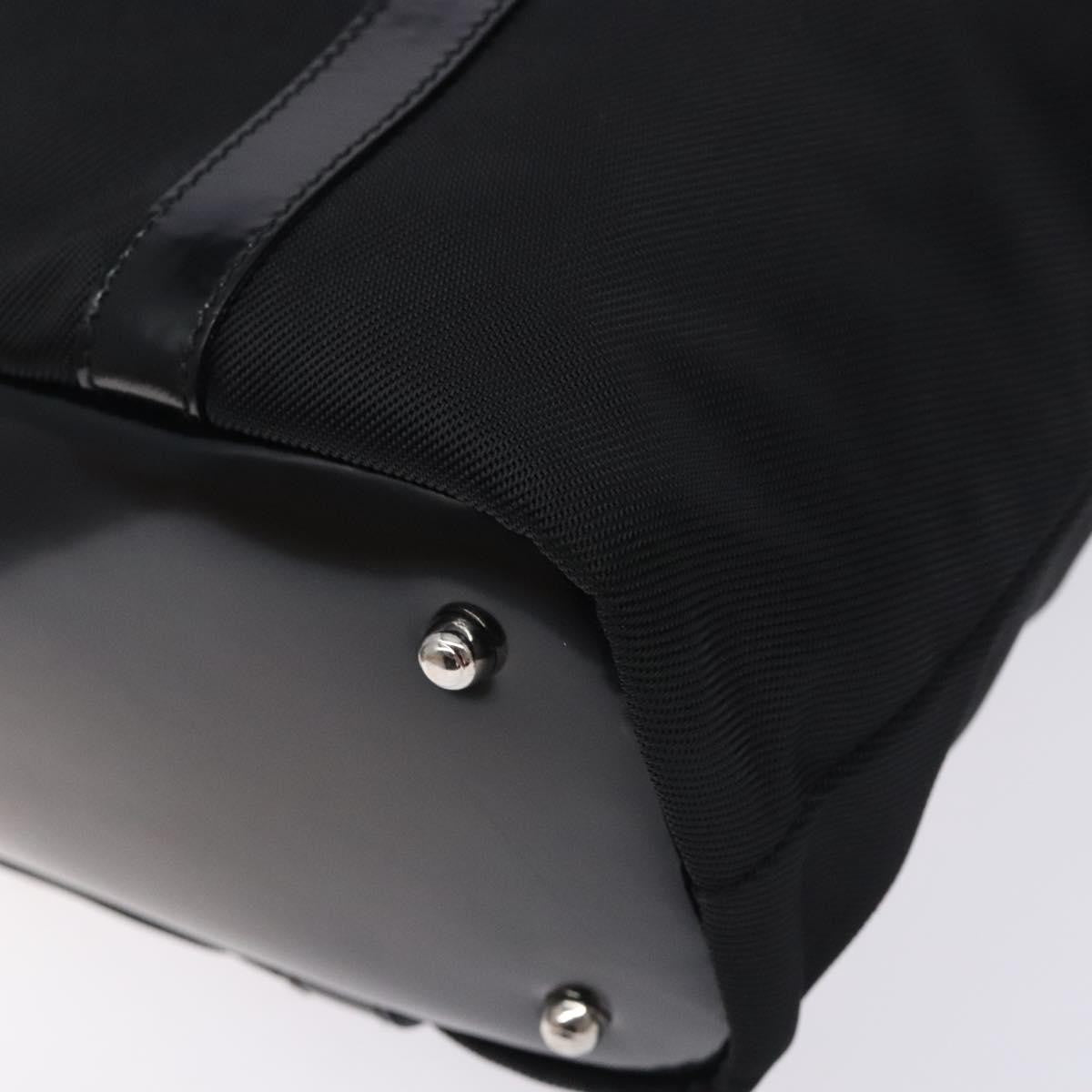 Gucci Vintage Bamboo Handle Tote Nylon, BLACK, NYLON, Tote bag