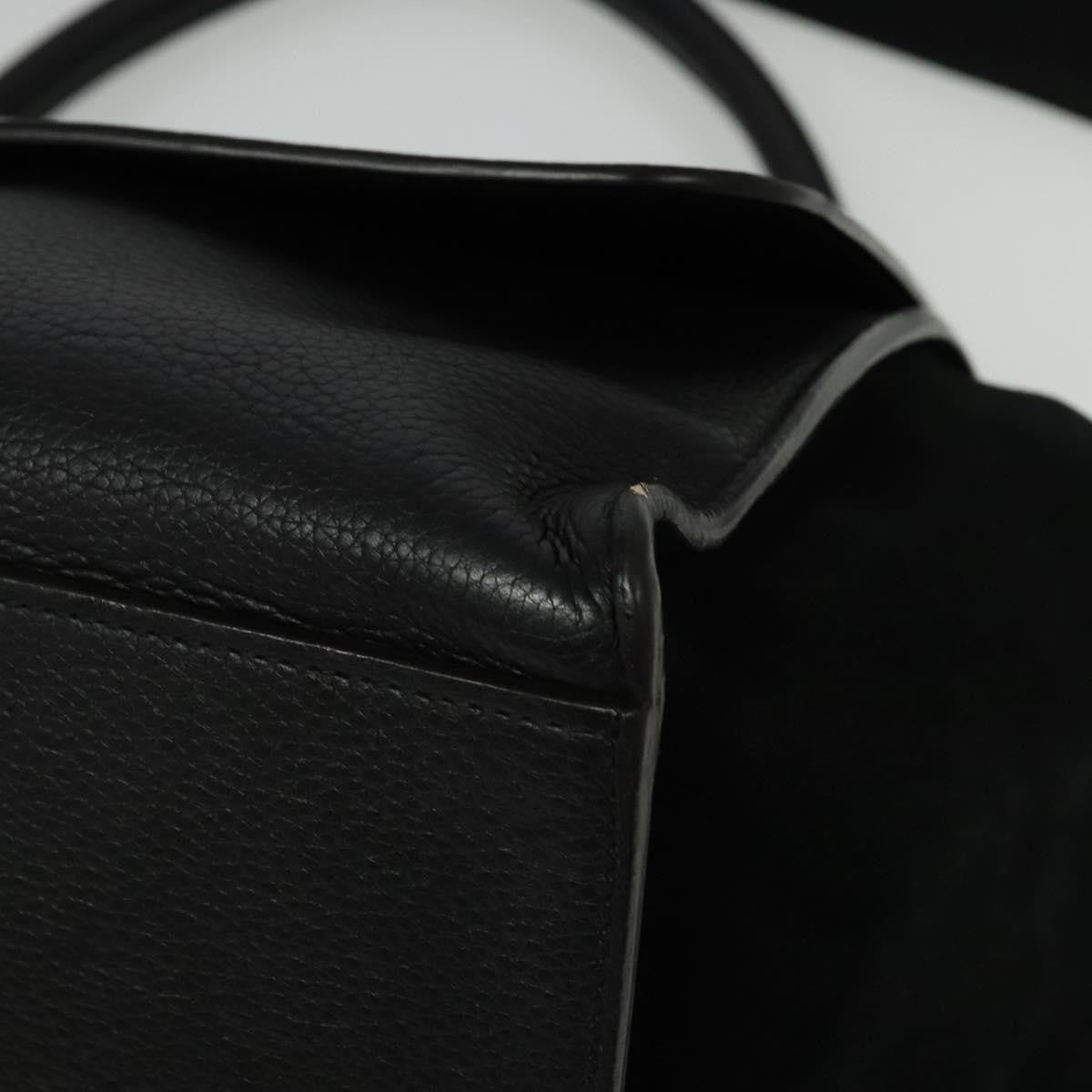 Celine Trapeze Bag Leather with Suede, BLACK, LEATHER, Handbag