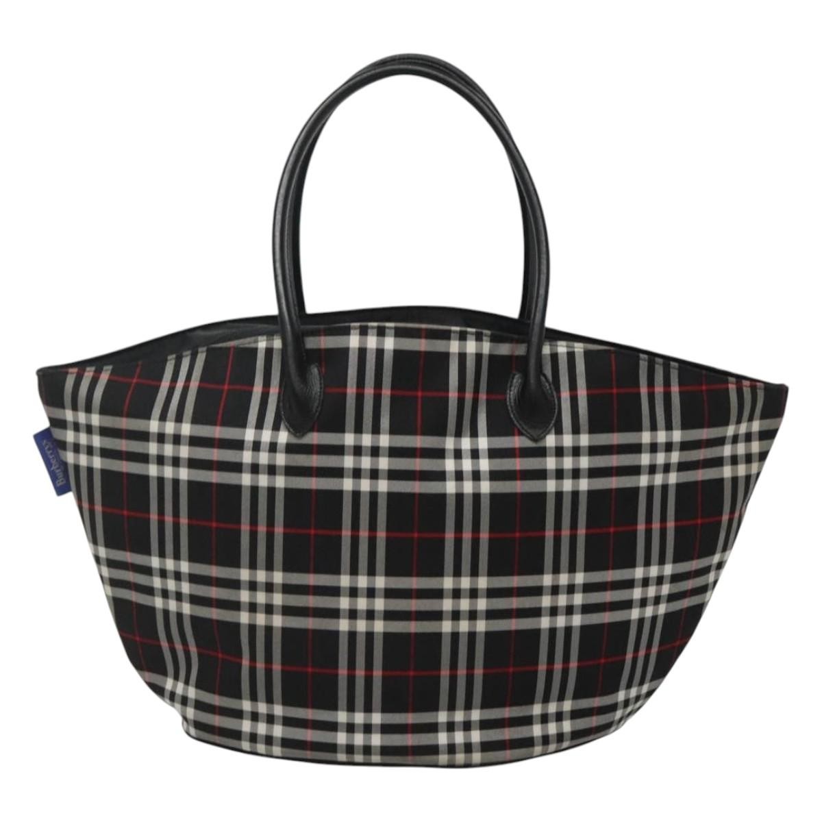 Burberry Nova Check Tote Nylon, BLACK, NYLON, Tote bag