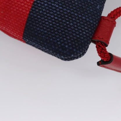 Gucci Logo Drawstring Backpack Striped Canvas, RED, CANVAS, Backpack