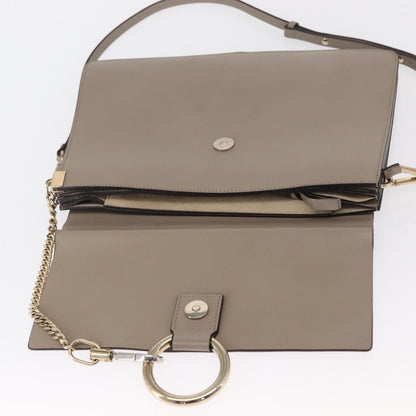 Chloe Faye Shoulder Bag Leather and Suede, BEIGE, SUEDE, Shoulder bag
