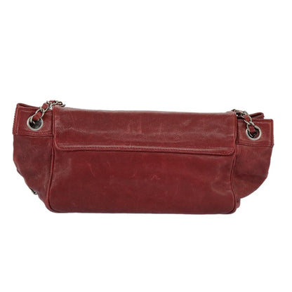 Chanel Lax Accordion Camera Bag Leather, RED, LEATHER, Shoulder bag