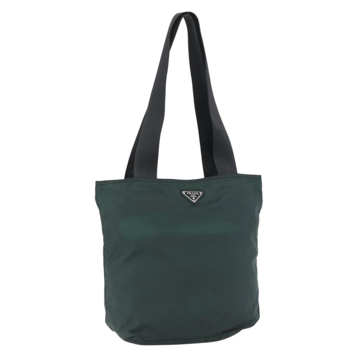 Prada Vintage Zip Tote Tessuto, Green, Nylon, Tote Bag