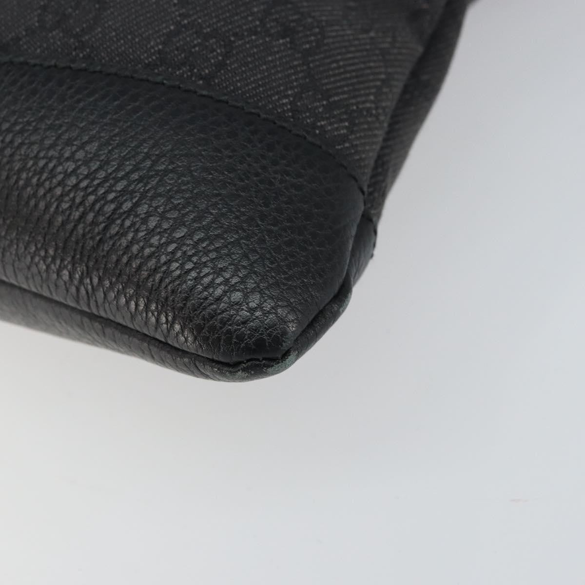 Gucci Zip Messenger Bag GG Denim, BLACK, CANVAS, Shoulder bag