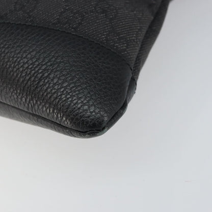 Gucci Zip Messenger Bag GG Denim, BLACK, CANVAS, Shoulder bag